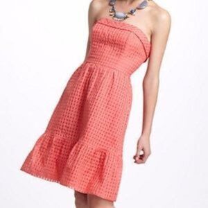 Anthropologie Hitherto Catherina Tiered Perwinkle strapless Ruffled Hem Dress